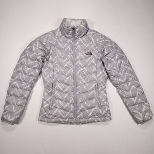 The North Face Flare Down Jacket Womens XS 550 Fill Gray and White Good Condtion